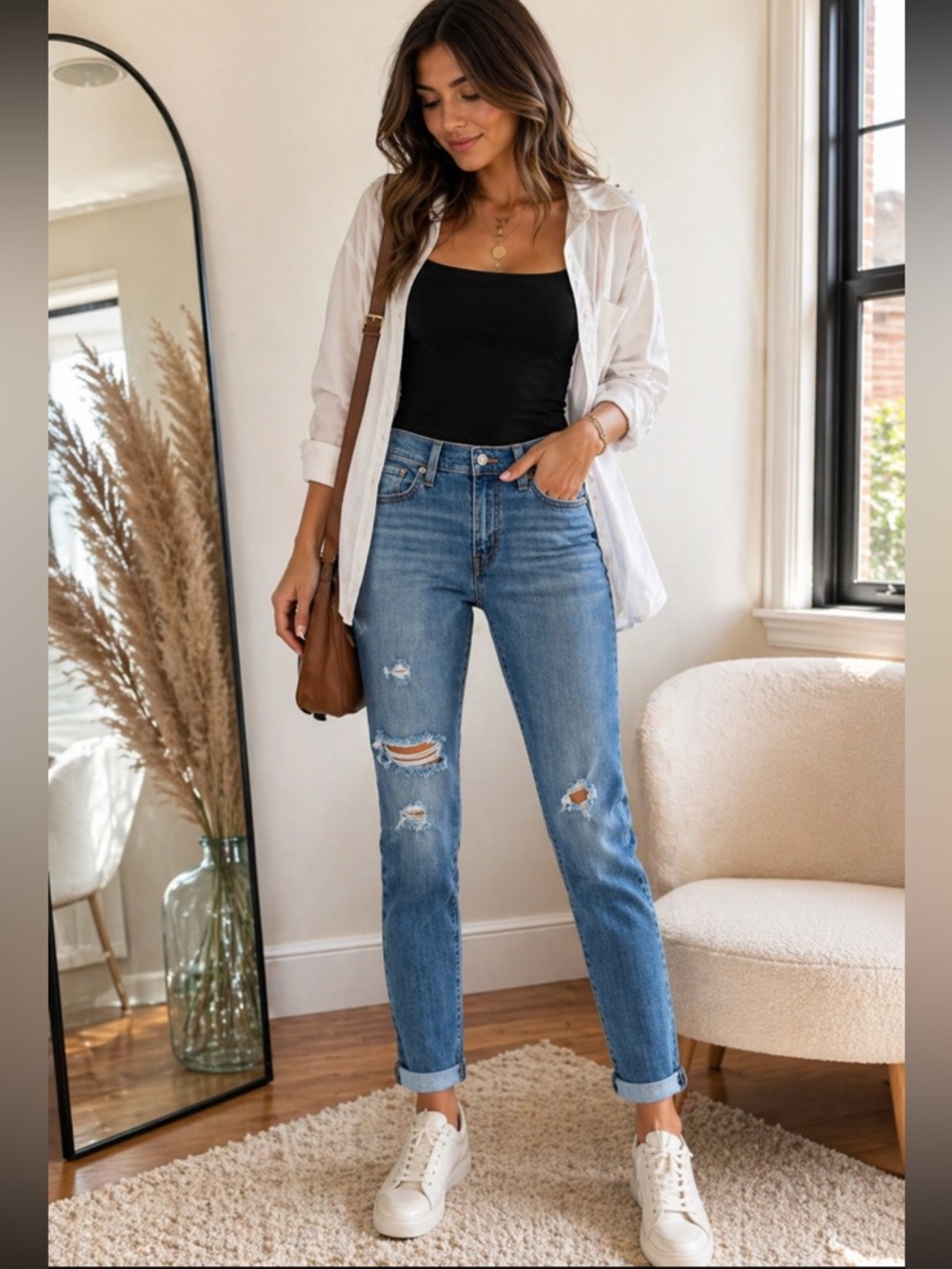 Levi’s High Rise Boyfriend Jeans Distressed Cuffed Plus 24W NWT